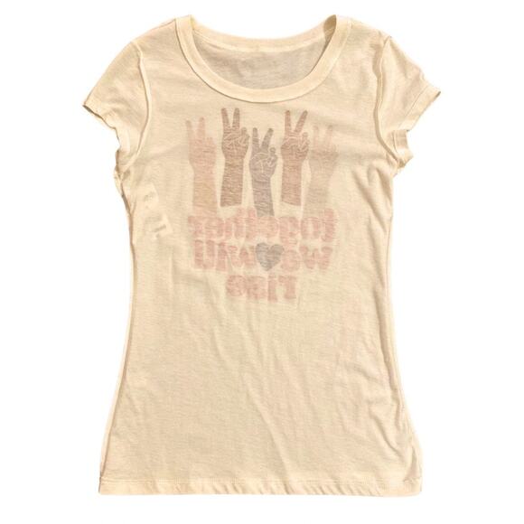 NWT “Together We Will Rise” Peace Sign Graphic Tee (7-9) - Picture 3 of 7